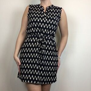My Beloved black & cream diamond print dress S